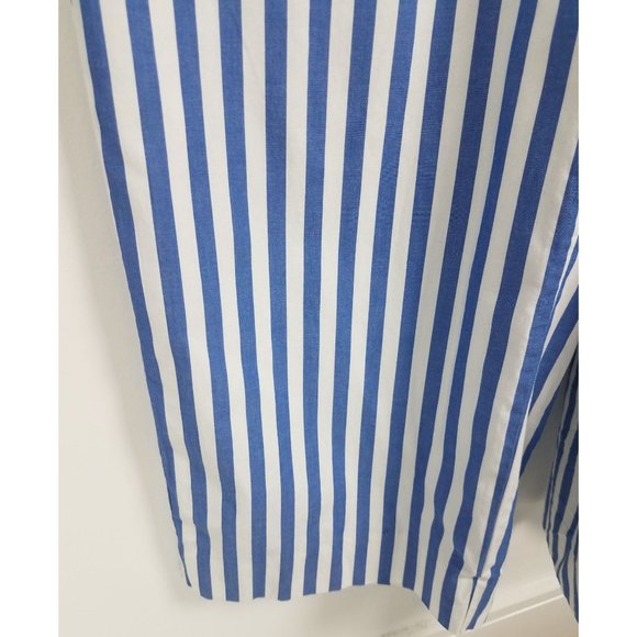 J. Crew Women's Sz. 4 Blue & White Cotton Wide Leg Halter Jumpsuit - Picture 6 of 9